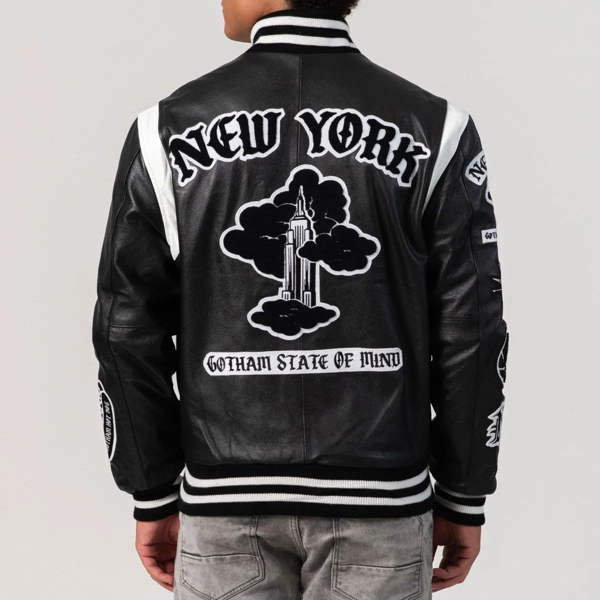 Welcome To New York Online Exclusive All Leather Letterman Jacket