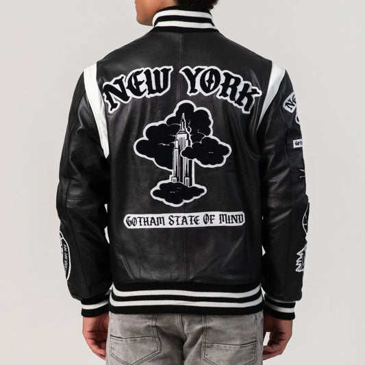 Welcome To New York Online Exclusive All Leather Letterman Jacket
