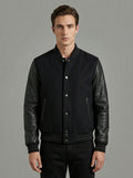 Men’s Black Varsity Jacket – Classic College Letterman