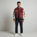 Men’s Varsity Jacket – Wool Body Faux Leather Sleeves Embroidered Letterman Style