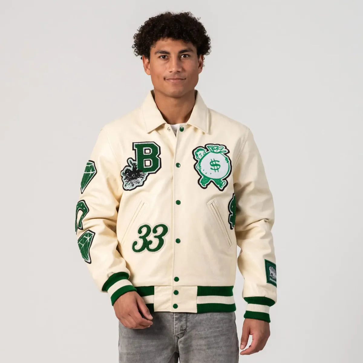 Boston Online Exclusive All Leather Varsity Jacket