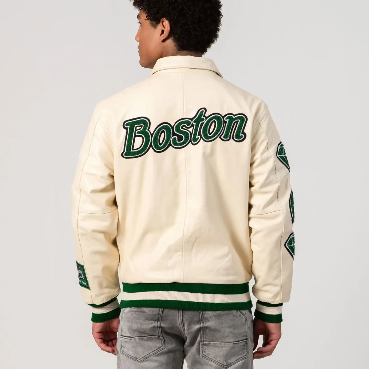 Boston Online Exclusive All Leather Varsity Jacket