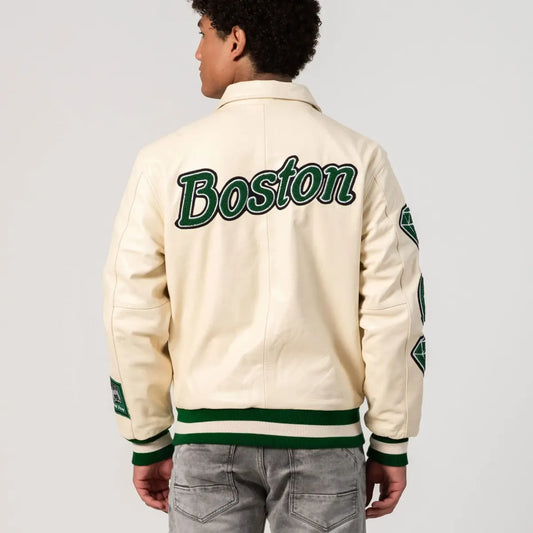 Boston Online Exclusive All Leather Varsity Jacket