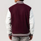 Maroon Wool Body & Bright White Leather Sleeves Letterman Jacket