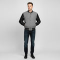 Men’s Grey Varsity Jacket with Black Leather Sleeves