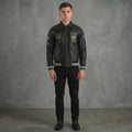Men’s Black Leather Varsity Jacket – Classic Letterman Bomber