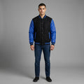 Men’s Blue & Black Varsity Jacket – Classic Letterman Bomber