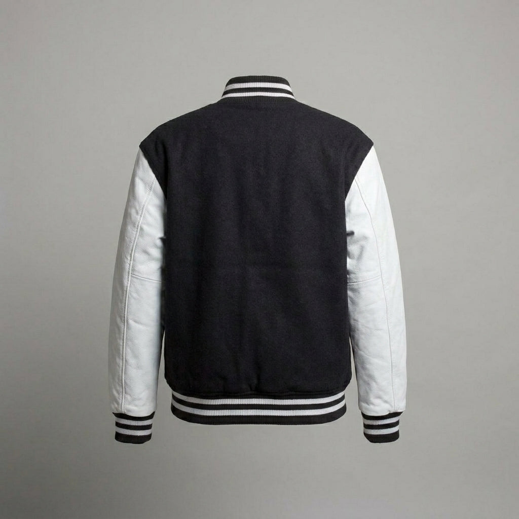 Arctic Duo Black & White Women Varsity Winter Jacket
