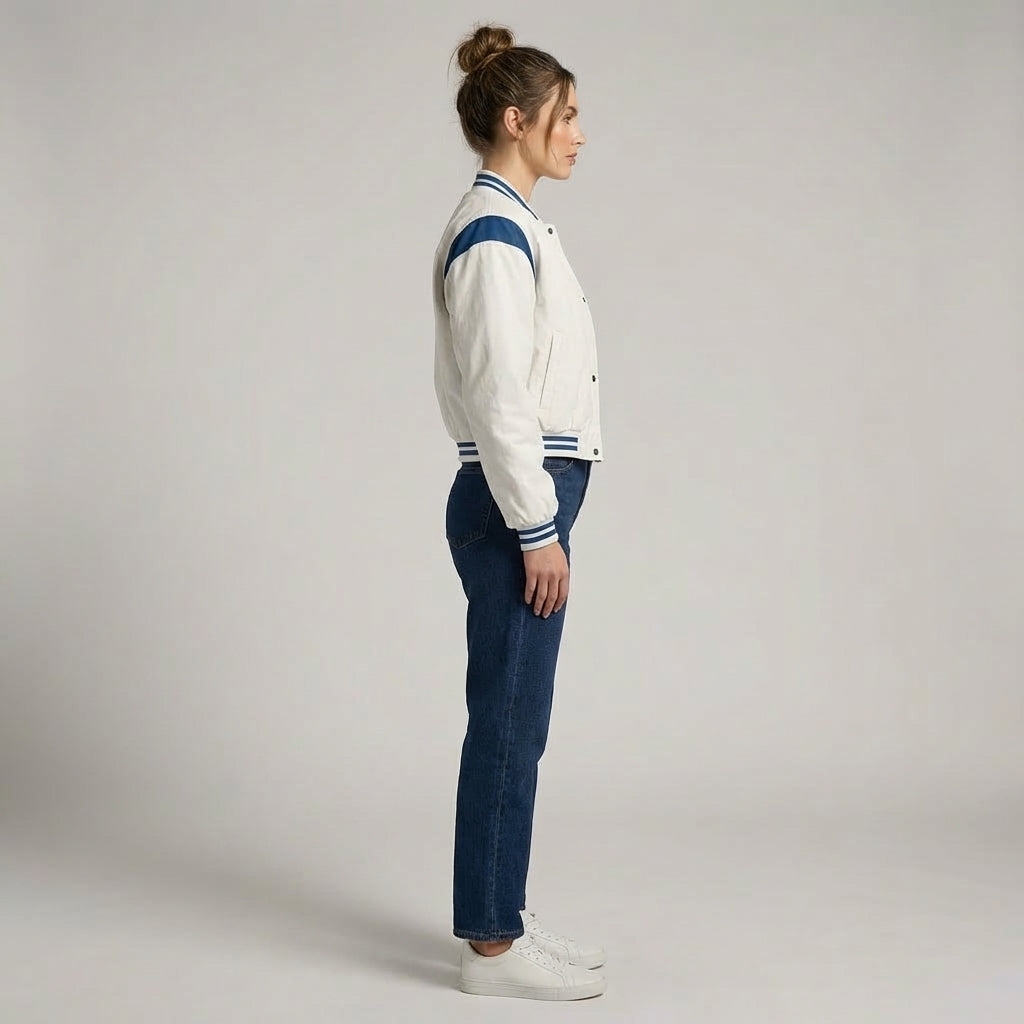 Arctic White Women’s Varsity Jacket