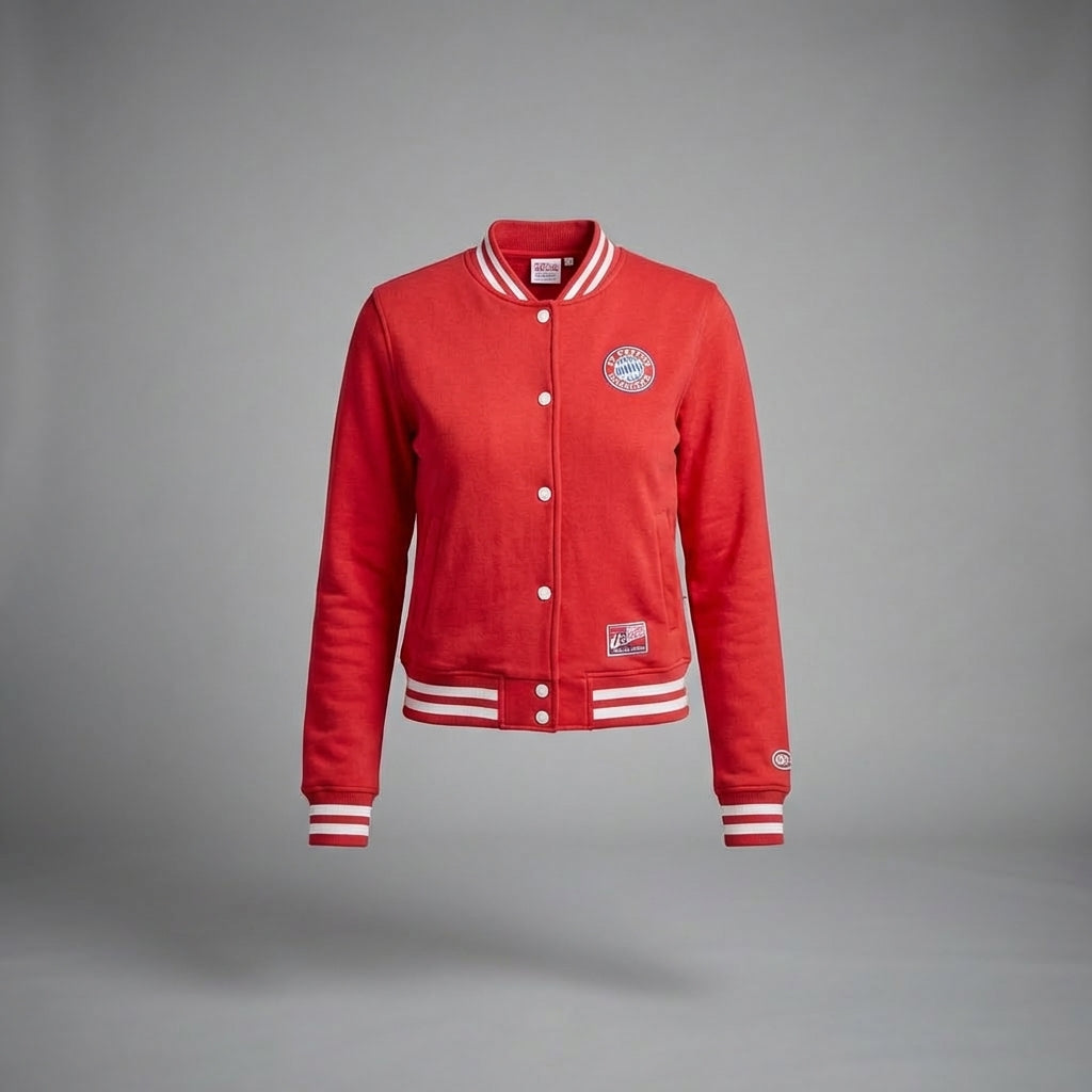 Aura Red Classic Women’s Varsity Jacket