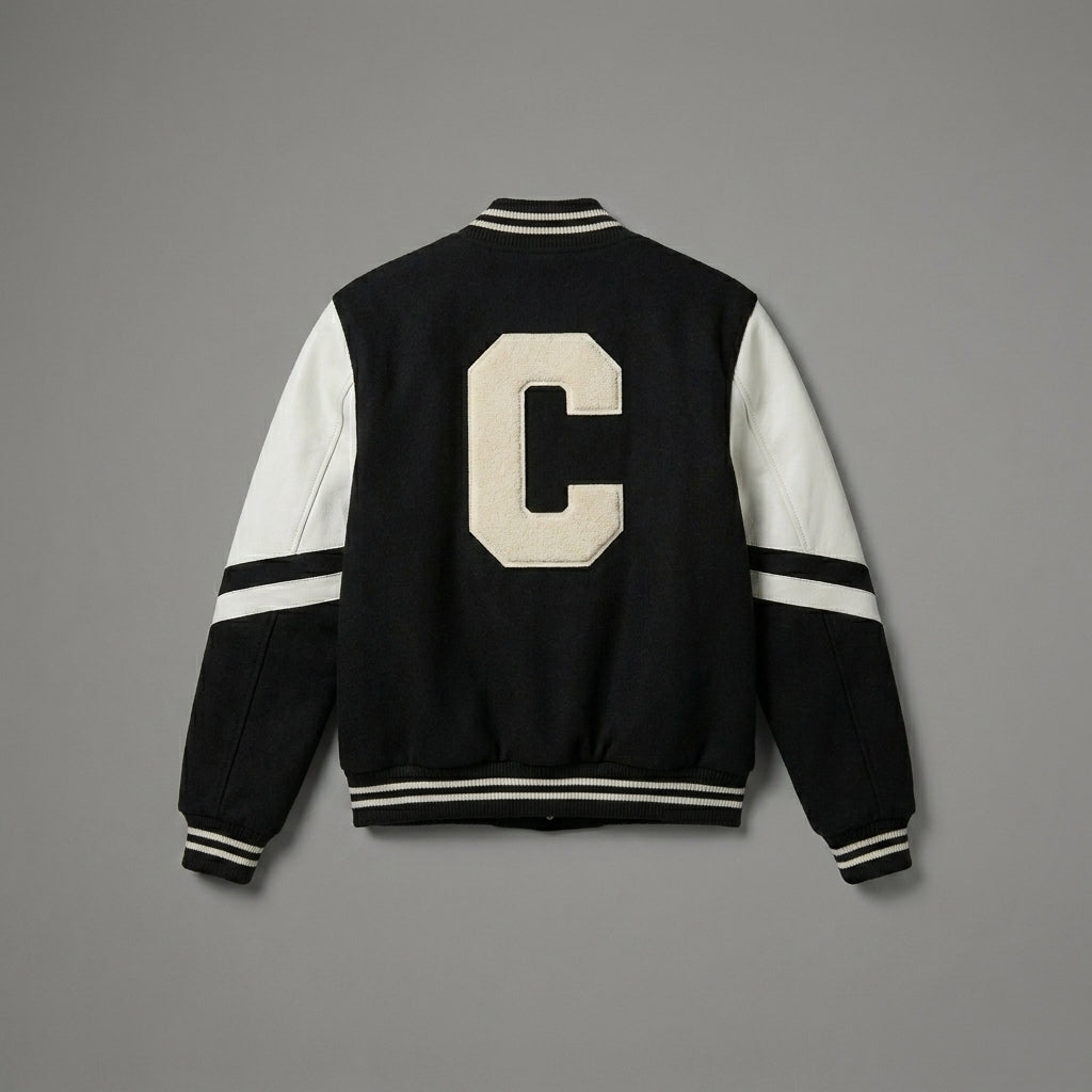 Back-to-Style Classic Black & White Varsity Jacket