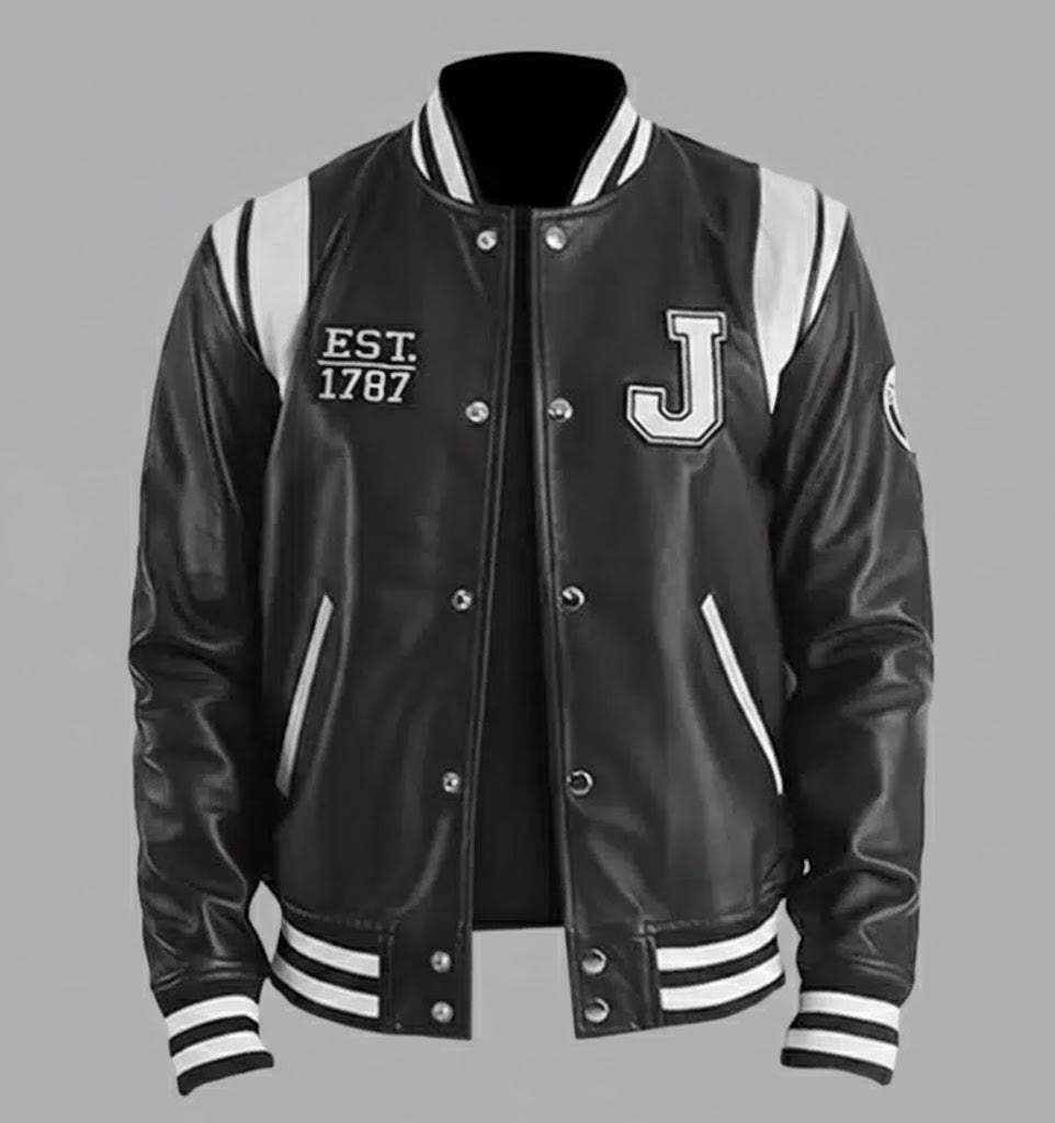 Classic Black Varsity Jacket for Men