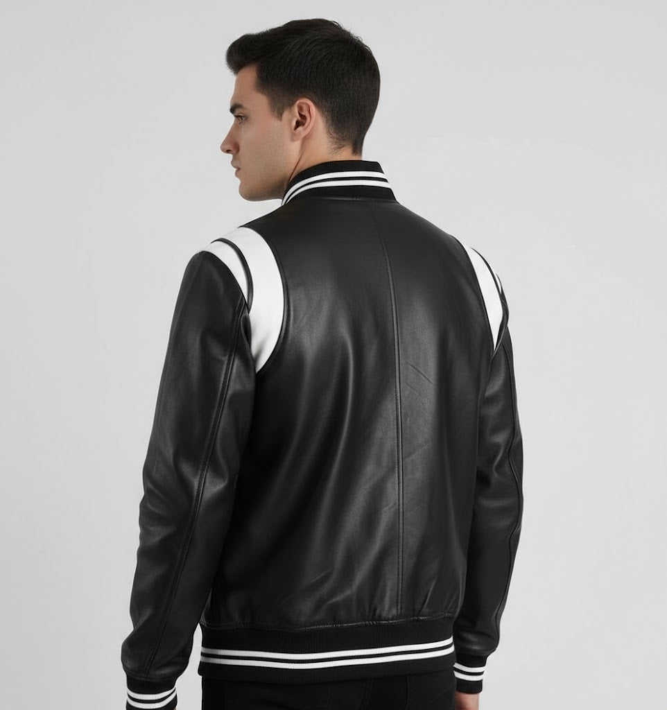 Classic Black Varsity Jacket for Men