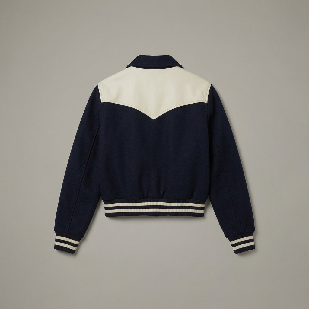 Black Horizon Skin Women’s Classic Black Varsity Jacket