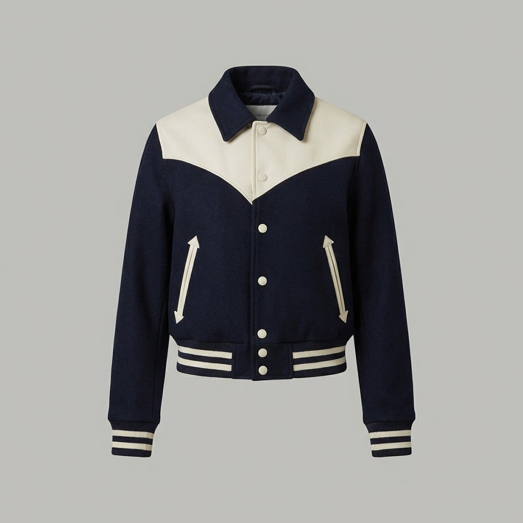 Black Horizon Skin Women’s Classic Black Varsity Jacket
