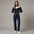 Black Horizon Skin Women’s Classic Black Varsity Jacket