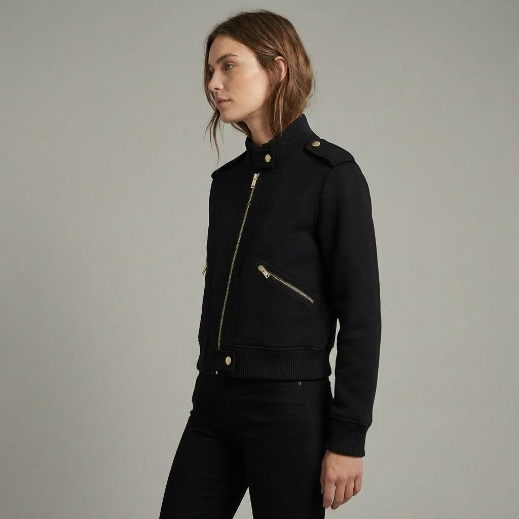 Black Luxe Women’s Varsity Jacket