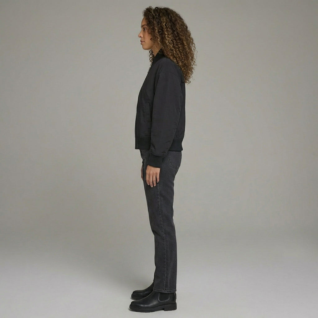 Black Night Spark Varsity Streetwear Jacket