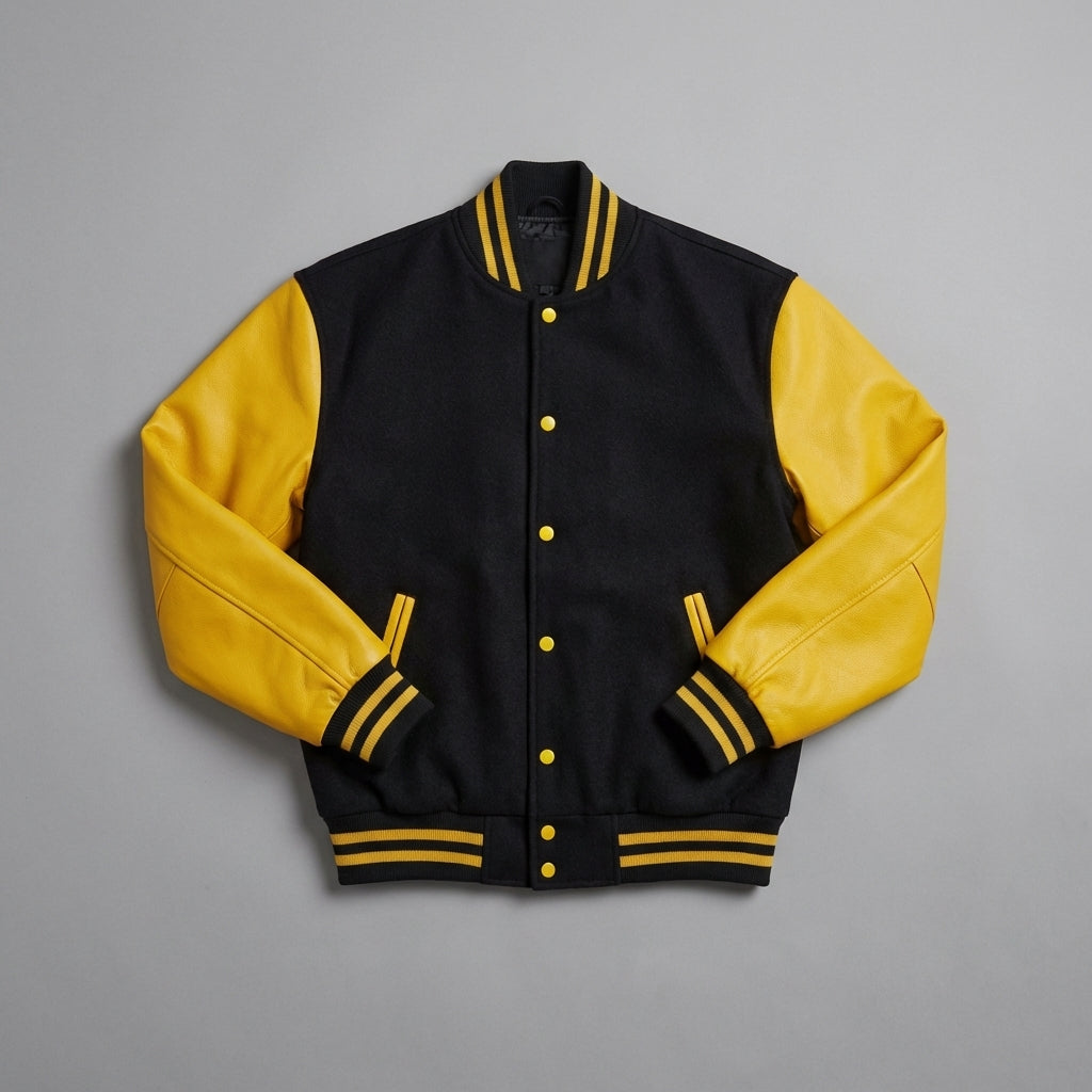 Black & Gold Strike Varsity Jacket