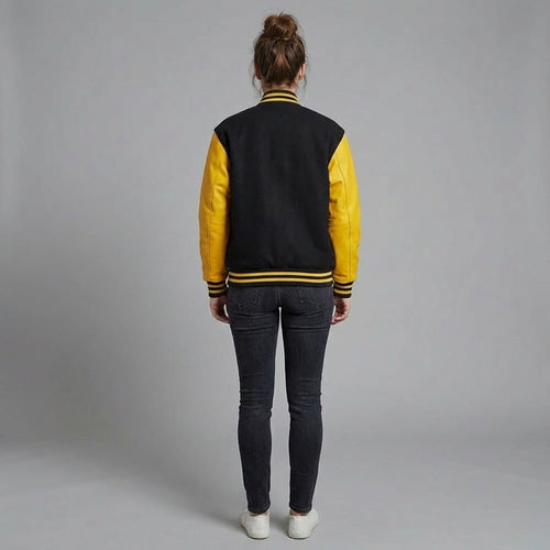 Black & Gold Strike Varsity Jacket