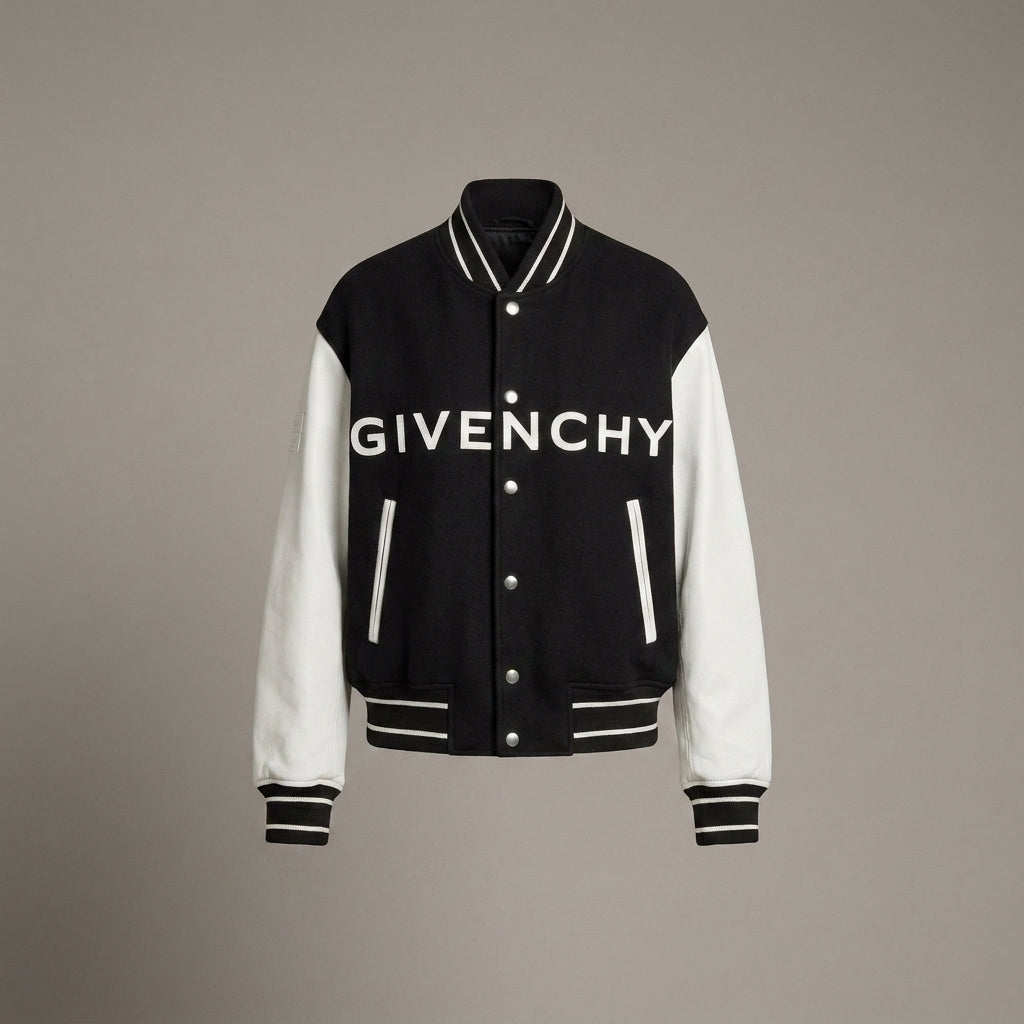 Black & White Classic Women’s Winter Varsity Jacket