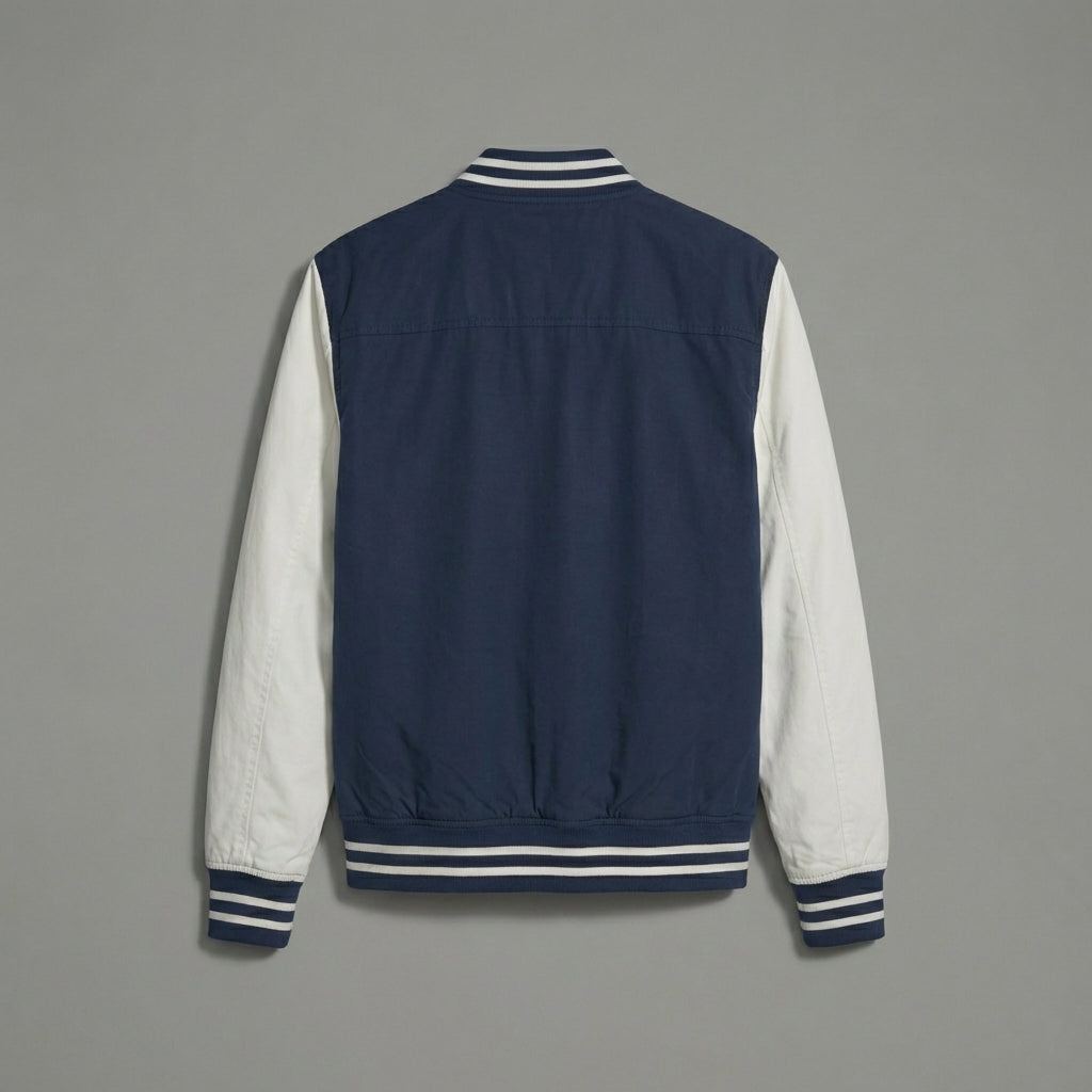 Men’s Blue Letterman Jacket – Classic Varsity Bomber