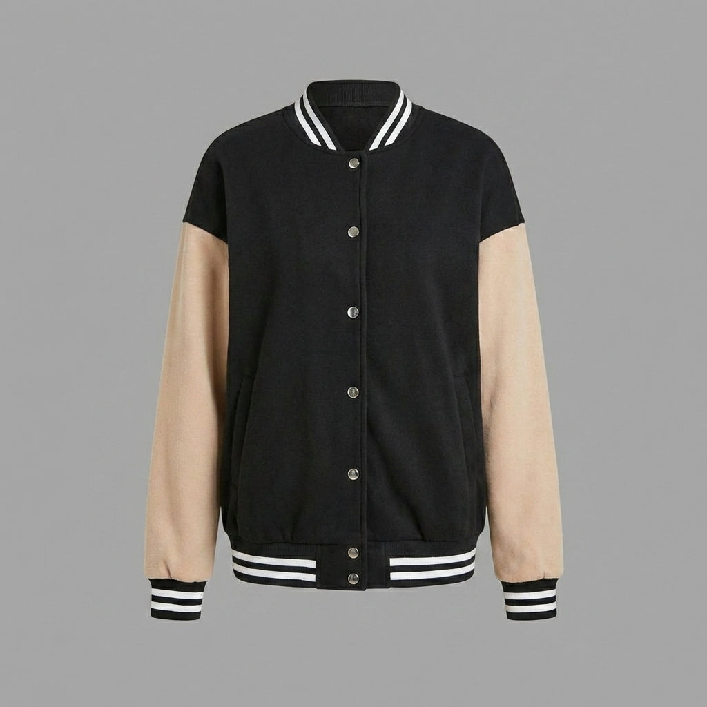 Blackstone Beige Women’s Varsity Jacket