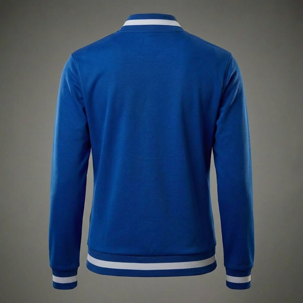 Blue Elegance Leather Jacket