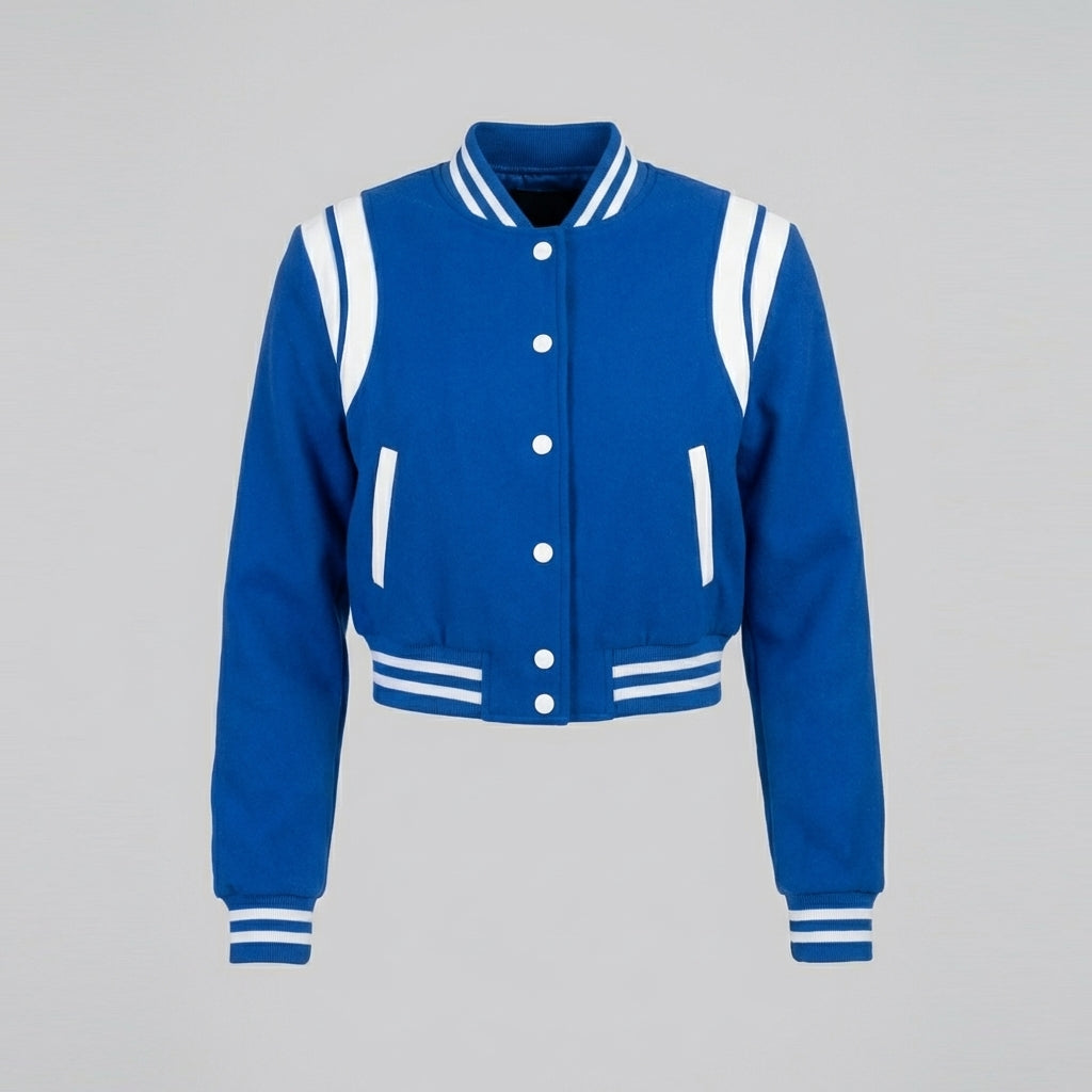 Blue Horizon Women’s Sky Blue Varsity Letterman Jacket