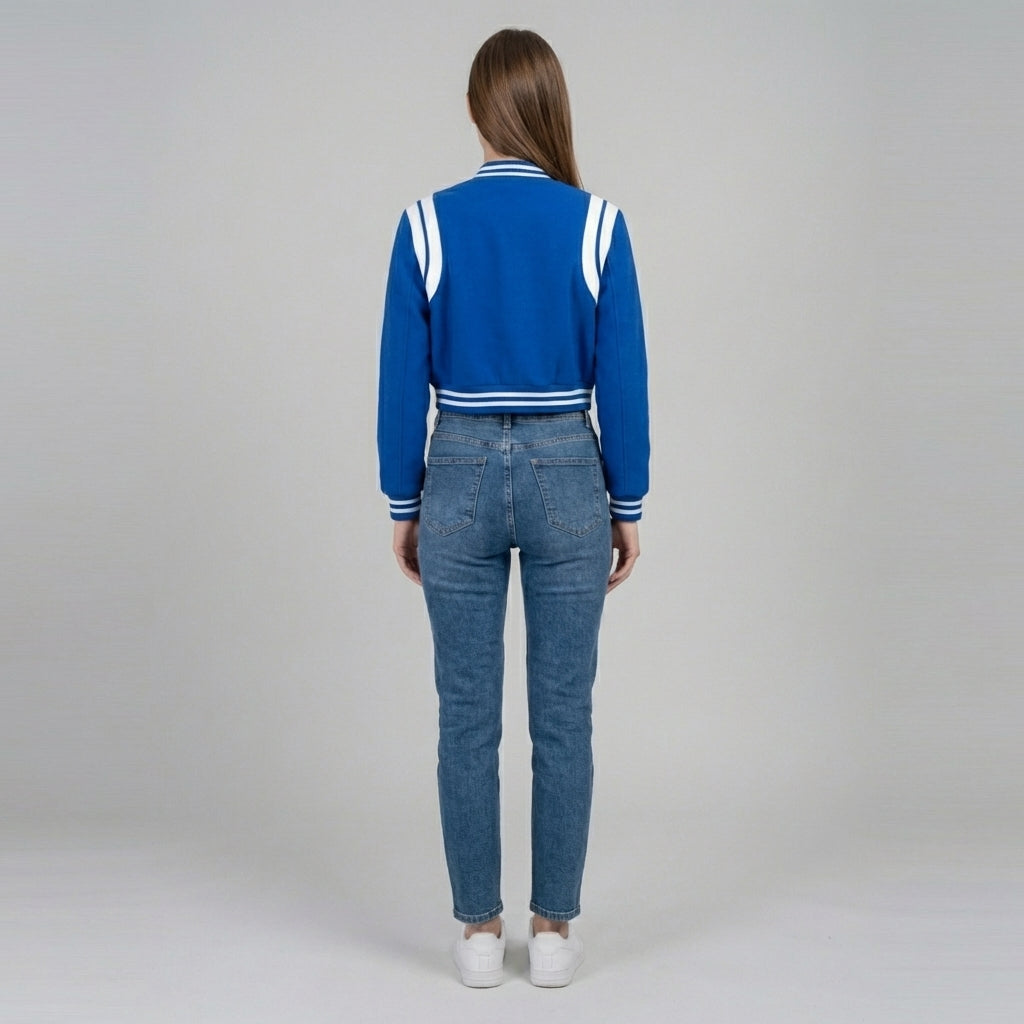 Blue Horizon Women’s Sky Blue Varsity Letterman Jacket