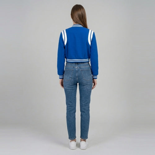 Blue Horizon Women’s Sky Blue Varsity Letterman Jacket