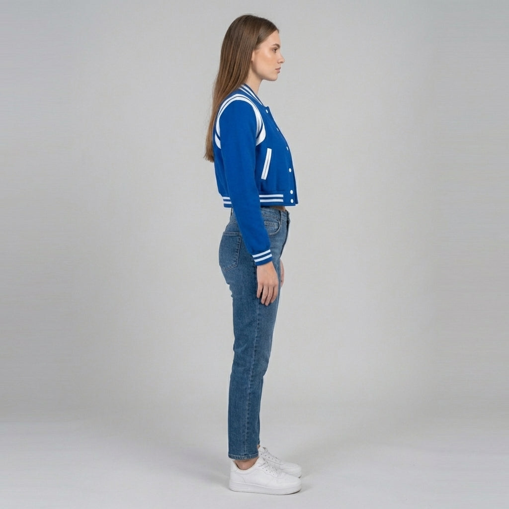 Blue Horizon Women’s Sky Blue Varsity Letterman Jacket