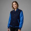 Blue & Black Women’s Leather Varsity Jacket