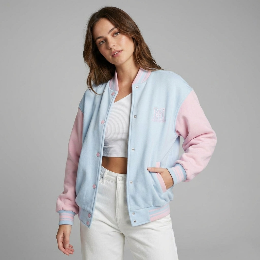 Blush Blue Women’s Varsity Jacket