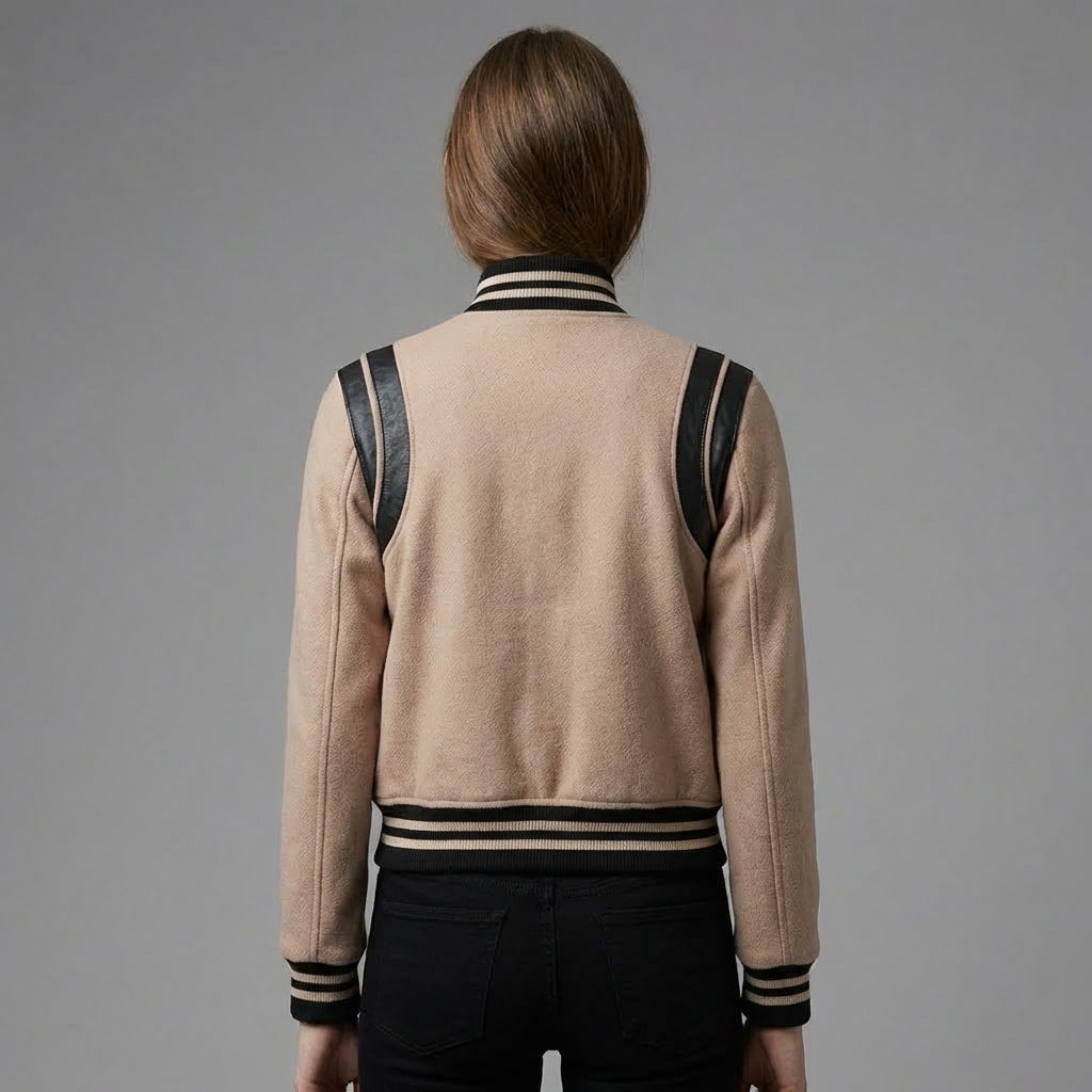 Brown & Black Women’s Classic Varsity Jacket