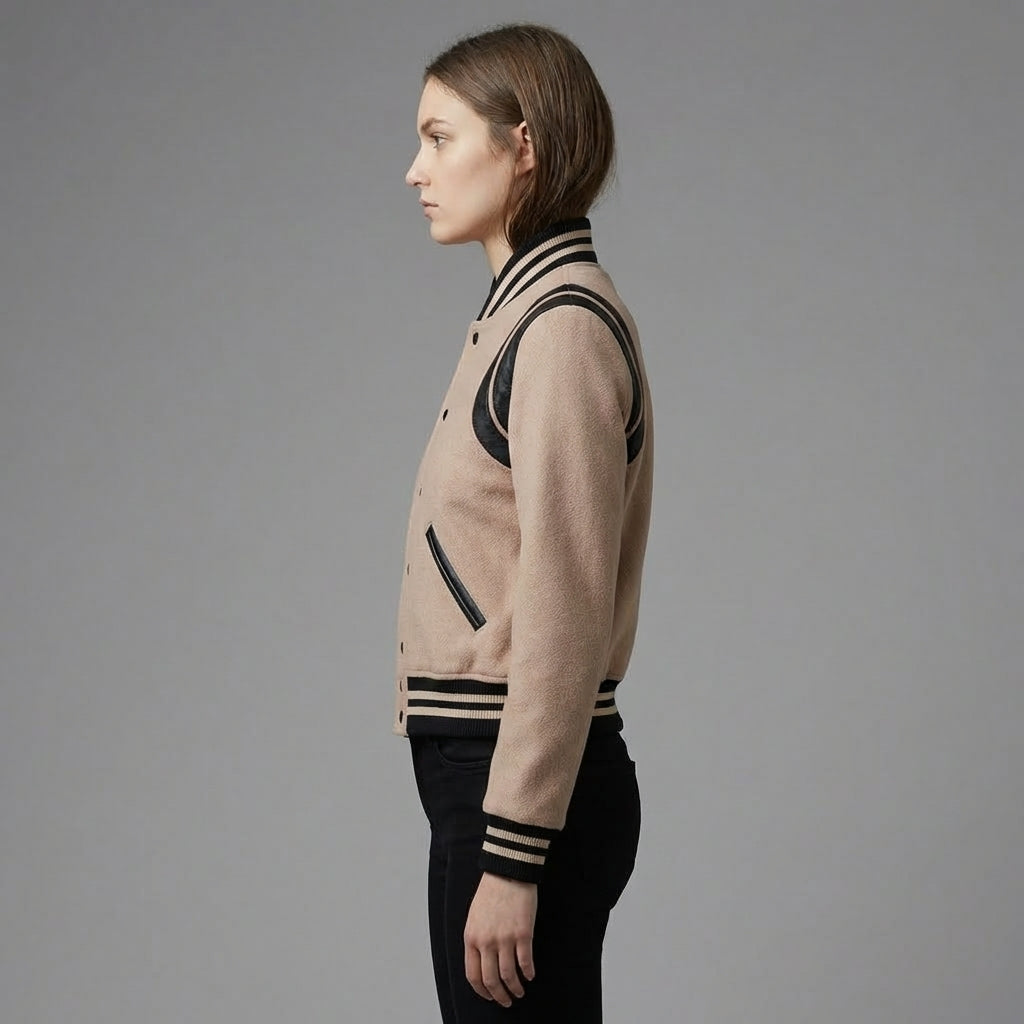 Brown & Black Women’s Classic Varsity Jacket