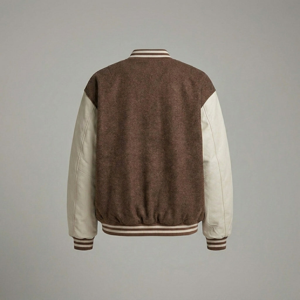 Brown & Cream Winter Women’s Varsity Jacket