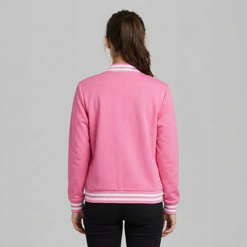 Candy Pink Edge Women’s Varsity Jacket