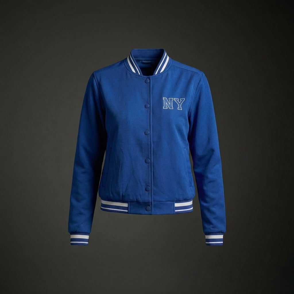 Classic Blue Women’s Leather Jacket