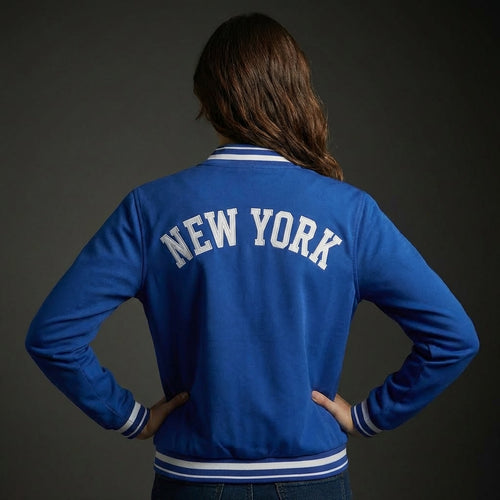Classic Blue Women’s Leather Jacket