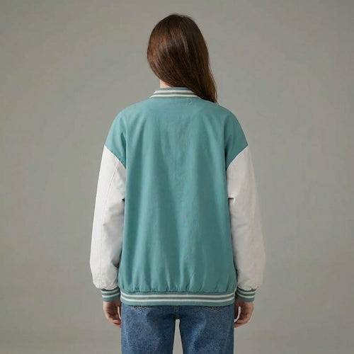 Classic Blue & White Women’s Varsity Jacket