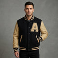 Classic Custom Wool Varsity Jacket with Leather Sleeves