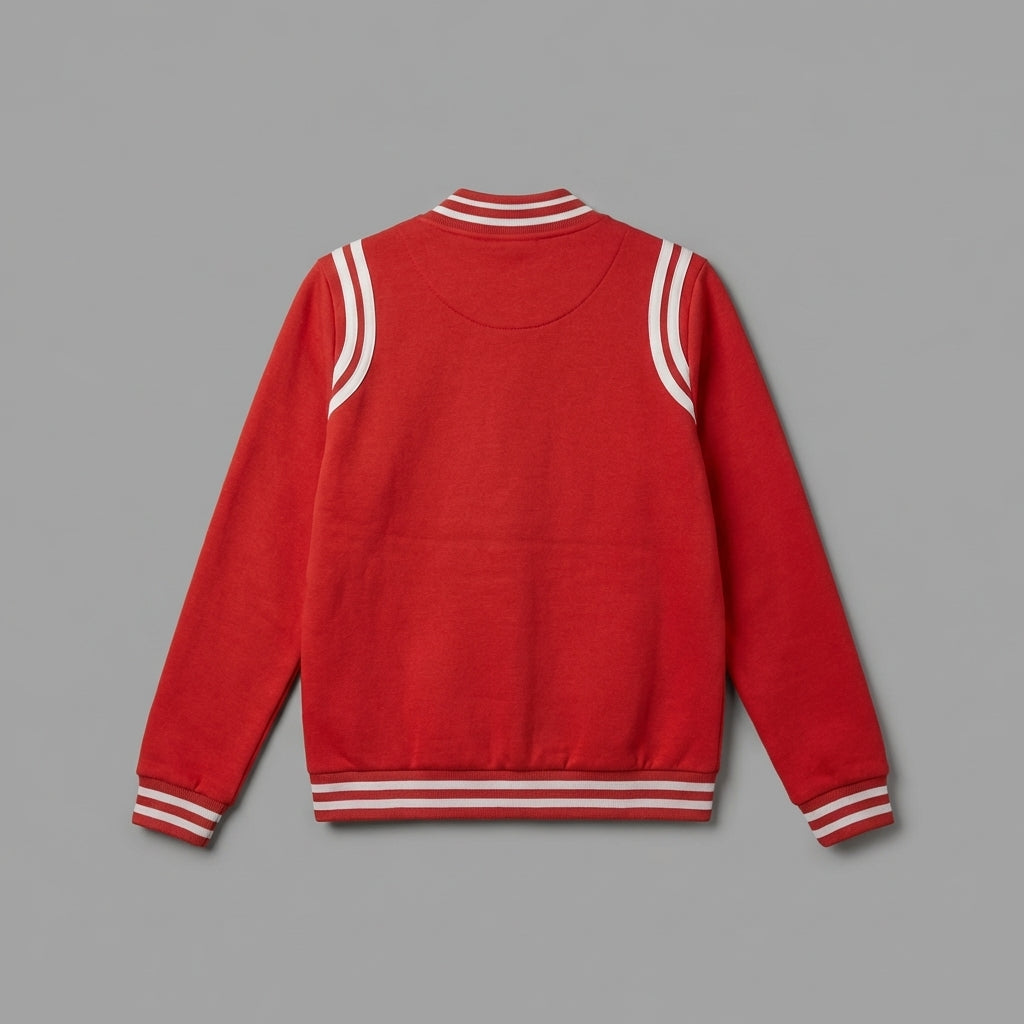 Classic Red Spirit Varsity Bomber Jacket