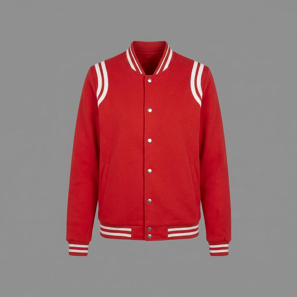 Classic Red Spirit Varsity Bomber Jacket