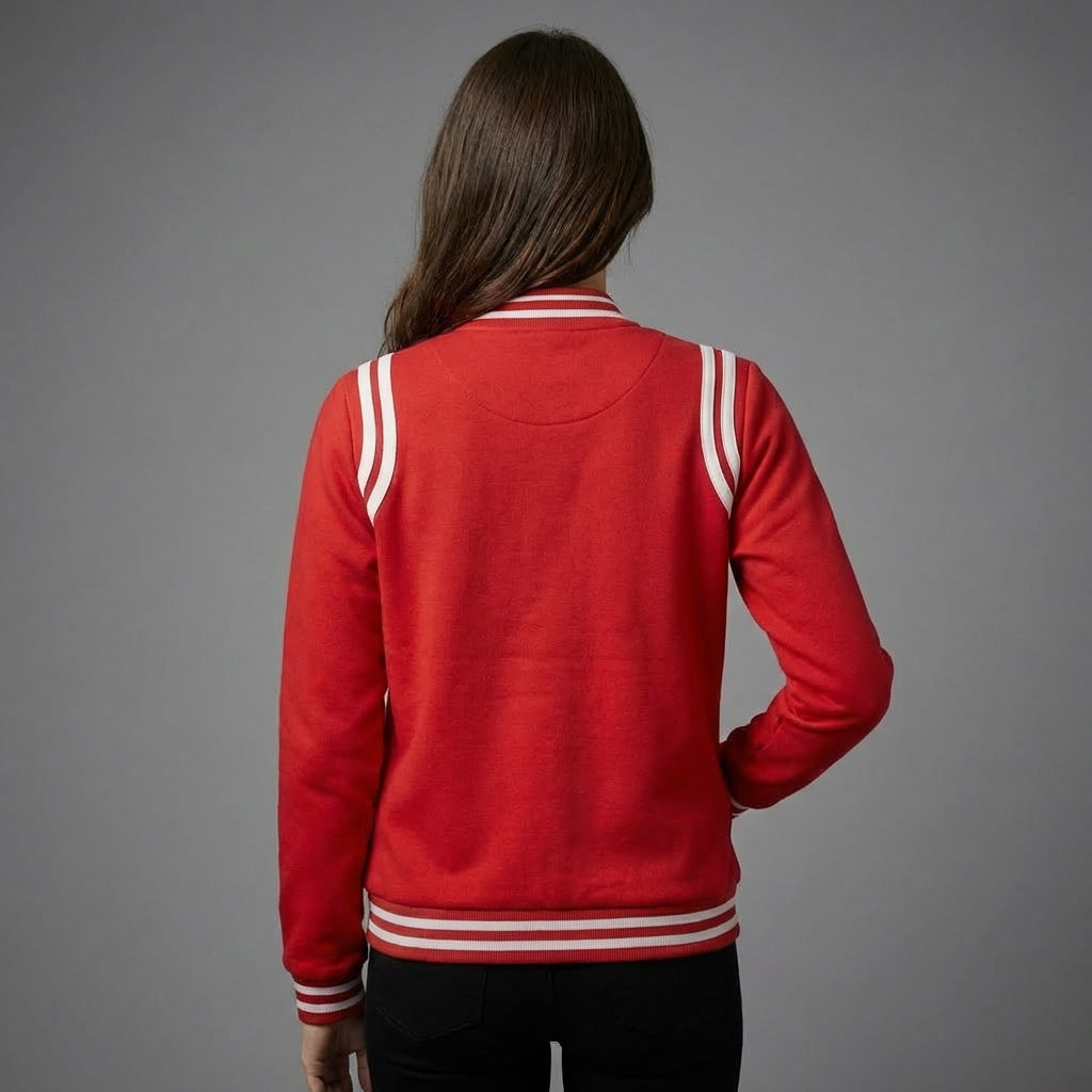 Classic Red Spirit Varsity Bomber Jacket