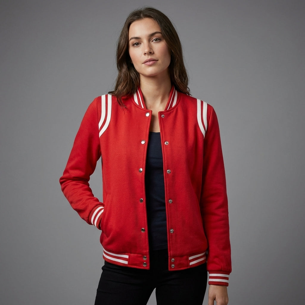 Classic Red Spirit Varsity Bomber Jacket