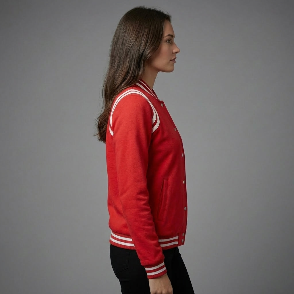 Classic Red Spirit Varsity Bomber Jacket