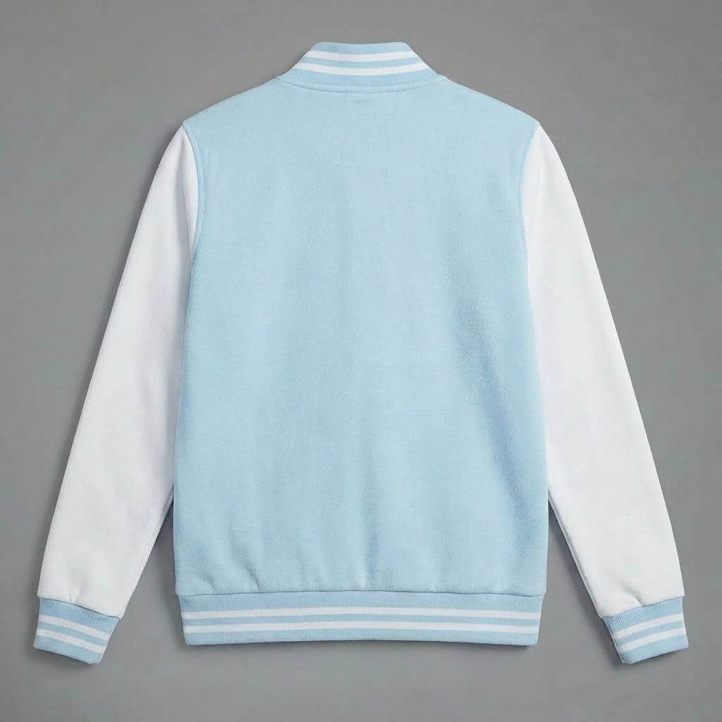 Classic Sky Blue & White Varsity Jacket