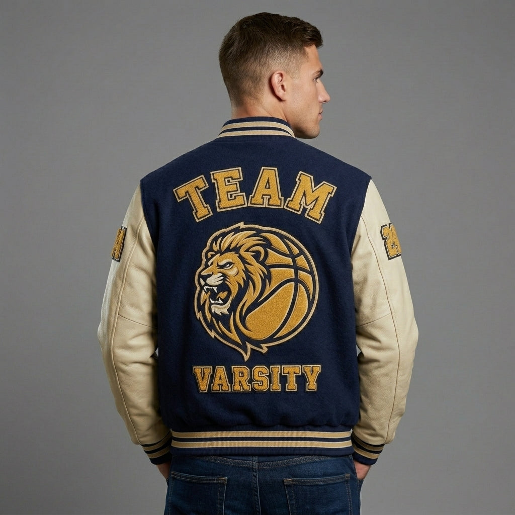Collegiate Basketball Varsity Jacket – Embroidered 23/24 Bomber
