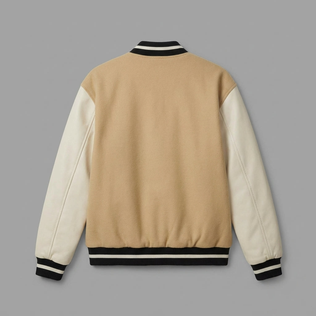 Cream & White Women’s Varsity Jacket